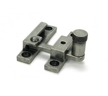 From The Anvil 46605 Brompton Knurled Quadrant Sash Fastener - Narrow - Pewter