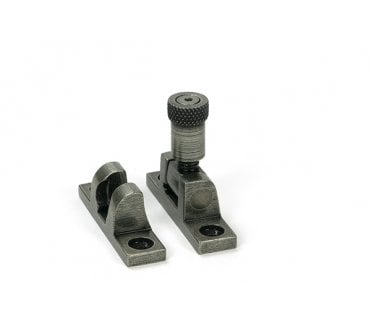 From The Anvil 46609 Brompton Knurled Brighton Sash Fastener - Narrow (Square) - Pewter