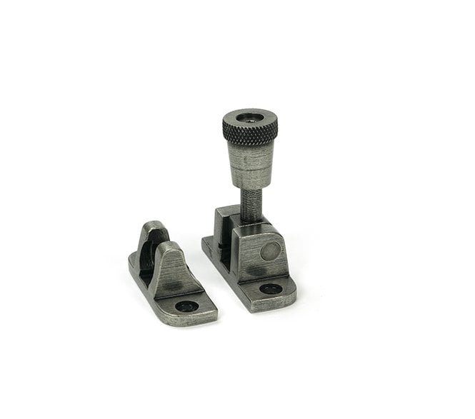 From The Anvil 46613 Brompton Knurled Brighton Sash Fastener (Radiused) - Pewter