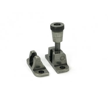 From The Anvil 46613 Brompton Knurled Brighton Sash Fastener (Radiused) - Pewter