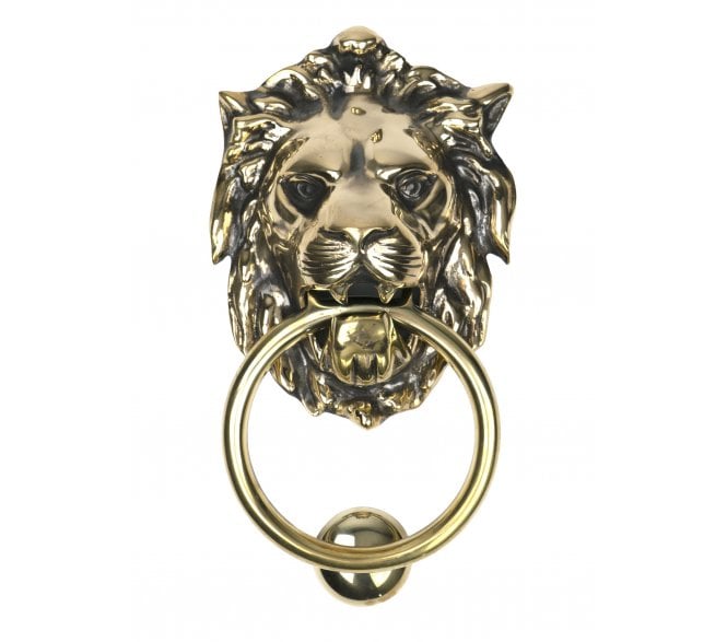 From The Anvil 46722 Lions Head Door Knocker - Aged Brass