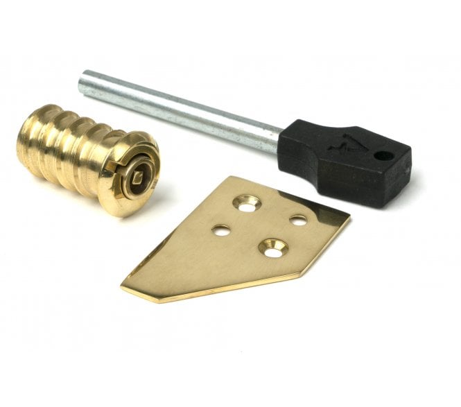 From The Anvil 47130 Polished Brass Key-Flush Sash Window Stop