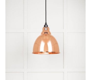 From The Anvil 49500 Brindley Light Pendant - Hammered / Polished Copper