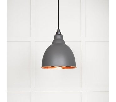 From The Anvil 49500BL Brindley Light Pendant - Bluff & Hammered Copper