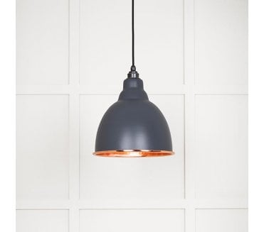 From The Anvil 49500SL Brindley Light Pendant - Slate & Hammered Copper