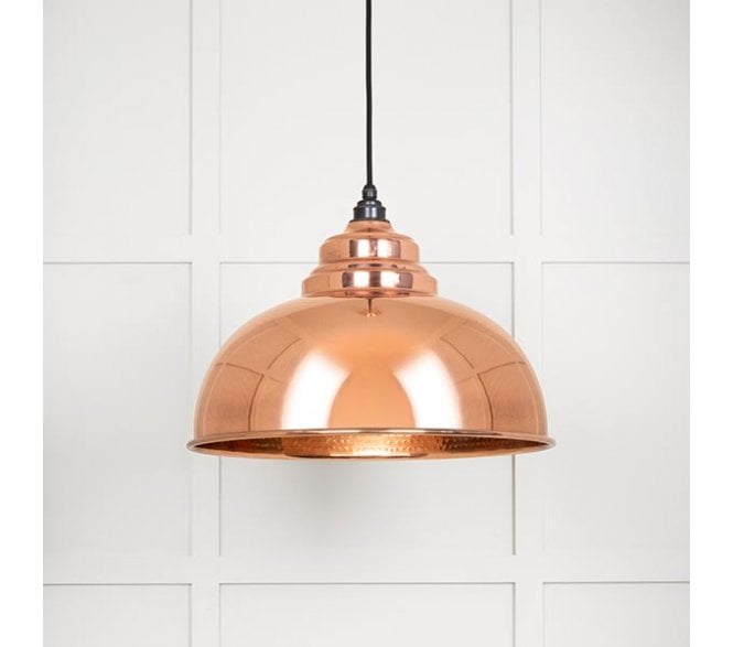 From The Anvil 49501 Harbourne Light Pendant Hammered / Polished Copper