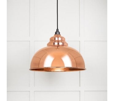From The Anvil 49501 Harbourne Light Pendant Hammered / Polished Copper
