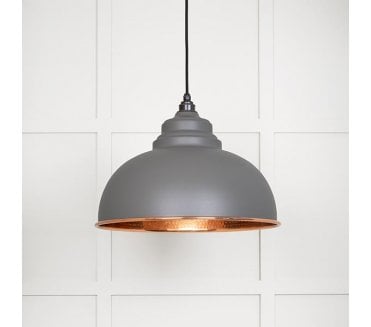 From The Anvil 49501BL Harborne Light Pendant - Bluff & Hammered Copper