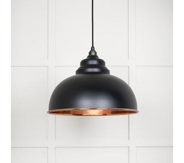 From The Anvil 49501SEB Harborne Light Pendant - Elan Black & Smooth Copper