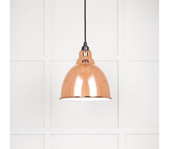 From The Anvil 49507 Brindley Light Pendant - Copper & White Gloss