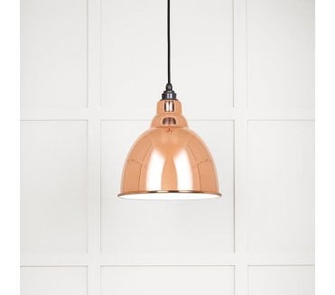 From The Anvil 49507 Brindley Light Pendant - Copper & White Gloss