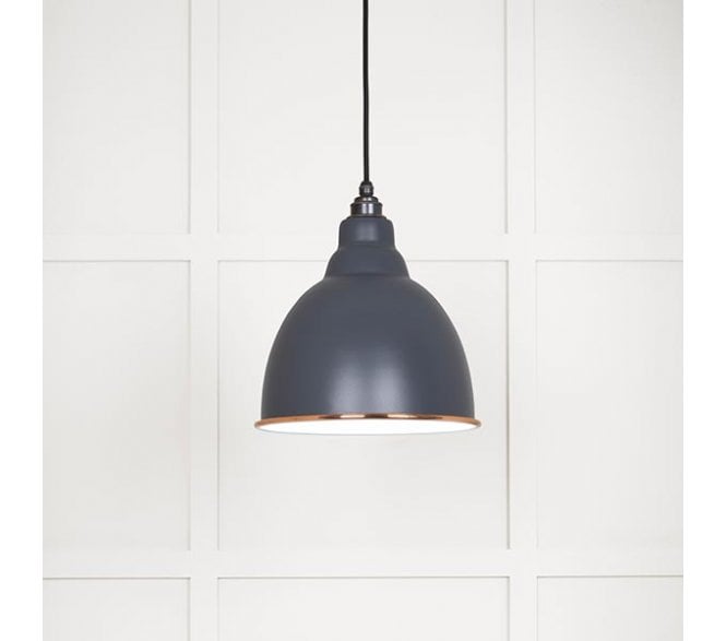 From The Anvil 49507SL Brindley Light Pendant - Slate & White Gloss