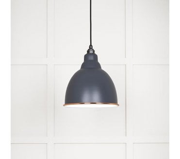 From The Anvil 49507SL Brindley Light Pendant - Slate & White Gloss