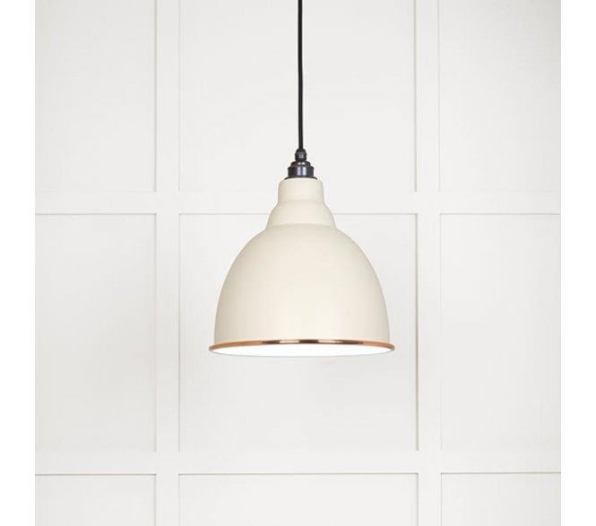 From The Anvil 49507TE Brindley Light Pendant - Teasel & White Gloss