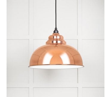 From The Anvil 49508 Harborne Light Pendant - Copper & White Gloss