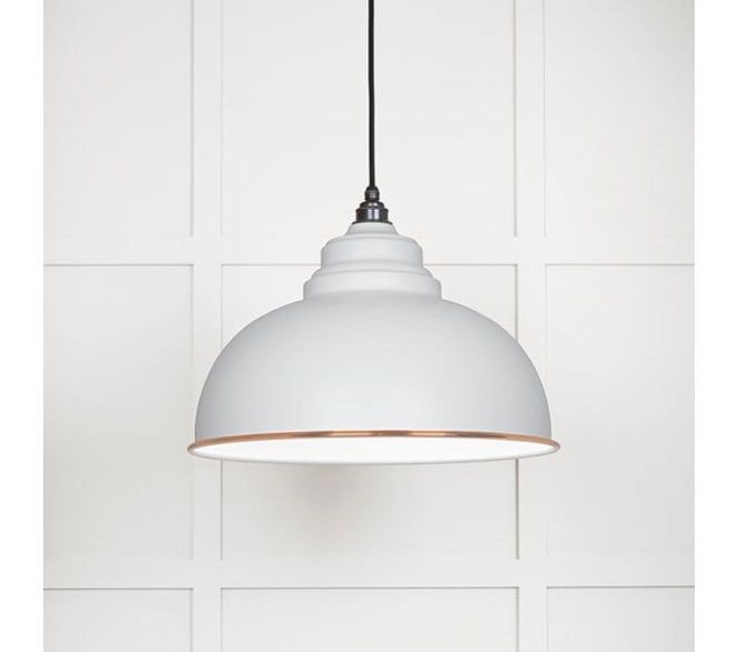 From The Anvil 49508F Harborne Light Pendant - Flock & White Gloss