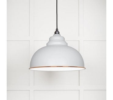 From The Anvil 49508F Harborne Light Pendant - Flock & White Gloss