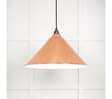 From The Anvil 49510 Hockley Light Pendant - Copper & White Gloss