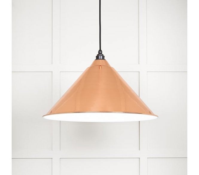 From The Anvil 49510 Hockley Light Pendant - Copper & White Gloss