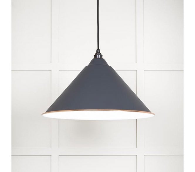 From The Anvil 49510SL Hockley Light Pendant - Slate & White Gloss