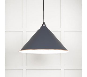 From The Anvil 49510SL Hockley Light Pendant - Slate & White Gloss
