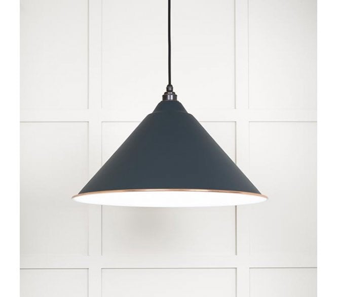 From The Anvil 49510SO Hockley Light Pendant - Soot & White Gloss