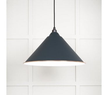 From The Anvil 49510SO Hockley Light Pendant - Soot & White Gloss