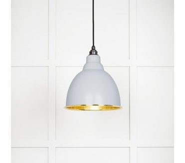 From The Anvil 49517BI Brindley Light Pendant - Birch & Hammered Brass
