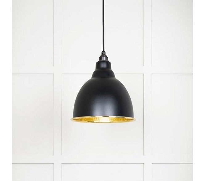 From The Anvil 49517EB Brindley Light Pendant - Elan Black & Hammered Brass
