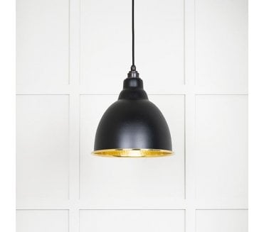 From The Anvil 49517EB Brindley Light Pendant - Elan Black & Hammered Brass