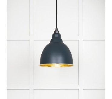 From The Anvil 49517SO Brindley Light Pendant - Soot & Hammered Brass
