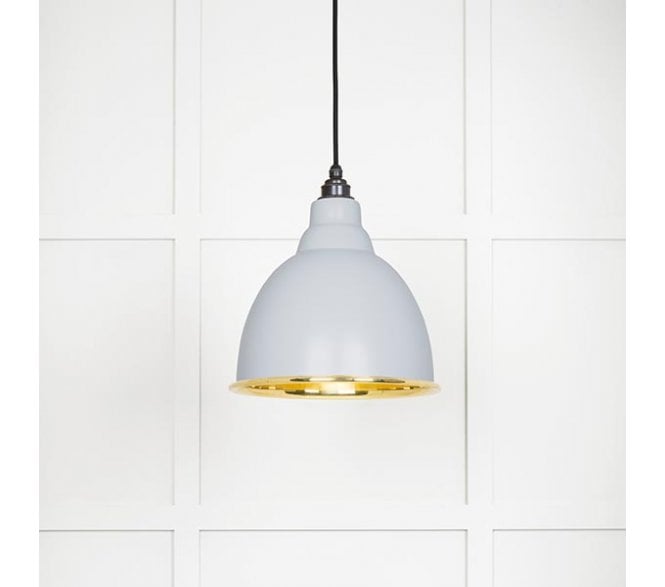 From The Anvil 49518BI Brindley Light Pendant - Birch & Smooth Brass