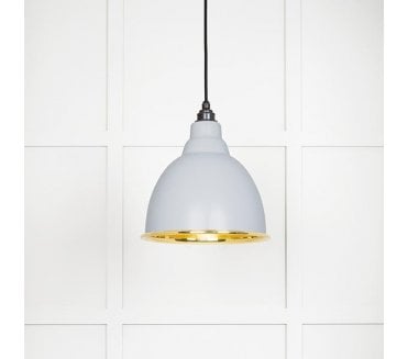 From The Anvil 49518BI Brindley Light Pendant - Birch & Smooth Brass