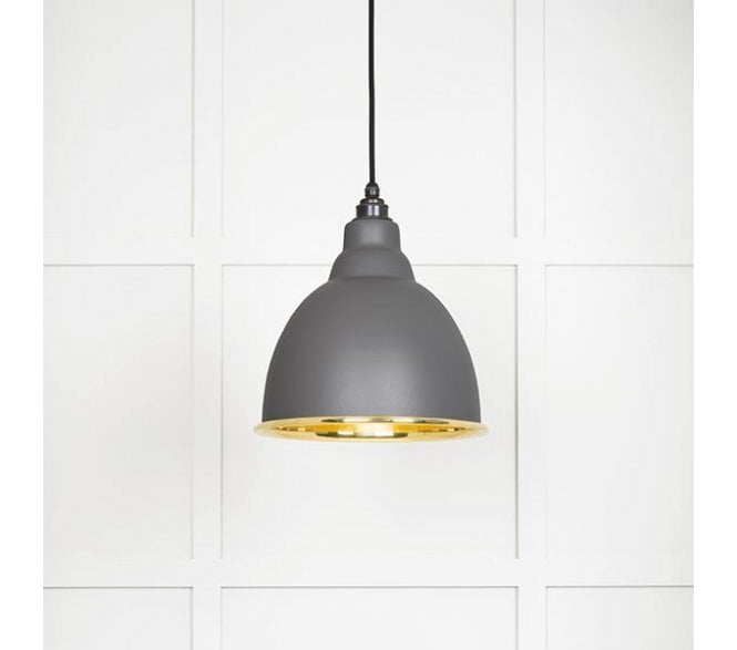 From The Anvil 49518BL Brindley Light Pendant - Bluff & Smooth Brass