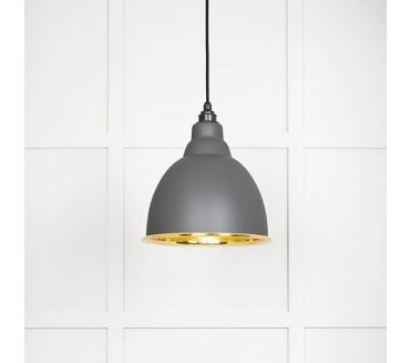 From The Anvil 49518BL Brindley Light Pendant - Bluff & Smooth Brass