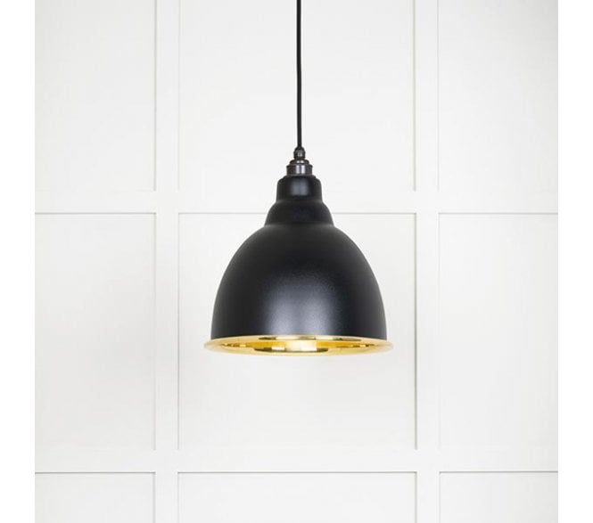 From The Anvil 49518EB Brindley Light Pendant - Elan Black & Smooth Brass