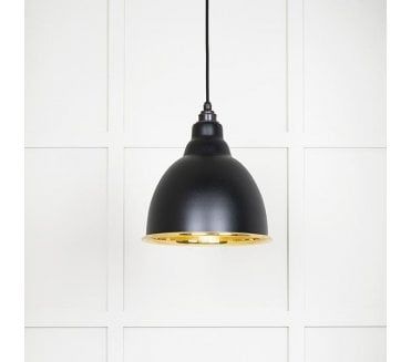 From The Anvil 49518EB Brindley Light Pendant - Elan Black & Smooth Brass