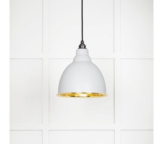 From The Anvil 49518F Brindley Light Pendant - Flock & Smooth Brass