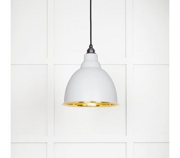 From The Anvil 49518F Brindley Light Pendant - Flock & Smooth Brass