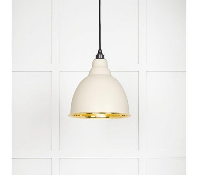From The Anvil 49518TE Brindley Light Pendant - Teasel & Smooth Brass