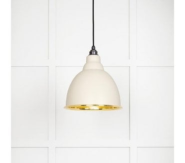 From The Anvil 49518TE Brindley Light Pendant - Teasel & Smooth Brass
