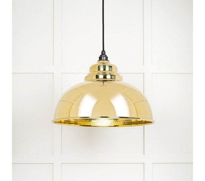 From The Anvil 49521 Harborne Light Pendant - Hammered Brass