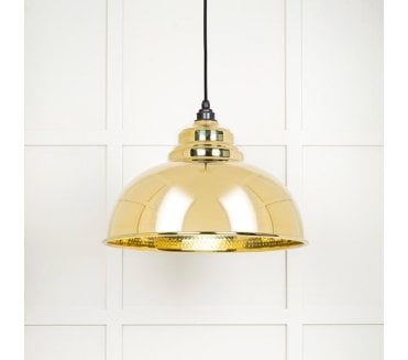 From The Anvil 49521 Harborne Light Pendant - Hammered Brass