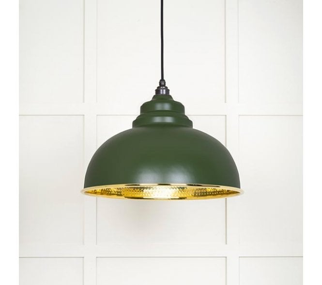 From The Anvil 49521H Harborne Light Pendant - Heath & Hammered Brass