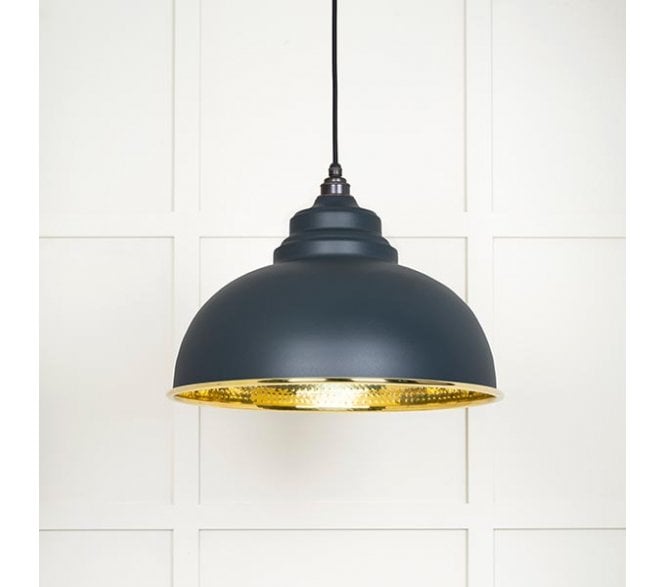 From The Anvil 49521SO Harborne Light Pendant - Soot & Hammered Brass