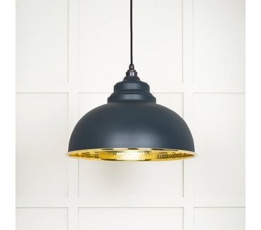 From The Anvil 49521SO Harborne Light Pendant - Soot & Hammered Brass