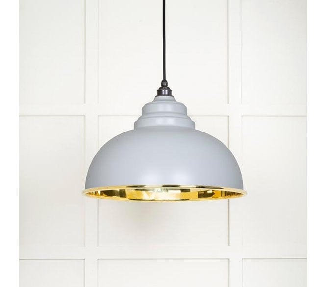 From The Anvil 49522BI Harborne Light Pendant - Birch & Smooth Brass