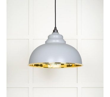 From The Anvil 49522BI Harborne Light Pendant - Birch & Smooth Brass