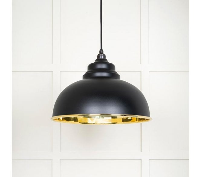 From The Anvil 49522EB Harborne Light Pendant - Elan Black & Smooth Brass