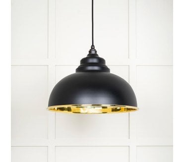 From The Anvil 49522EB Harborne Light Pendant - Elan Black & Smooth Brass